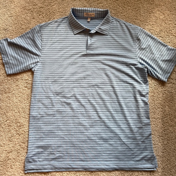 Peter Millar Crafty Stripe Youth Polo XL Blue 13-14 EUC - Picture 2 of 4